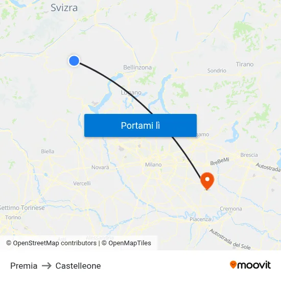 Premia to Castelleone map