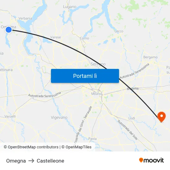 Omegna to Castelleone map