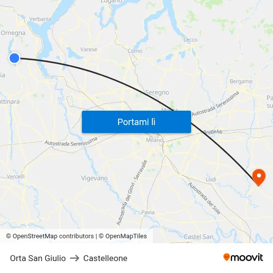 Orta San Giulio to Castelleone map