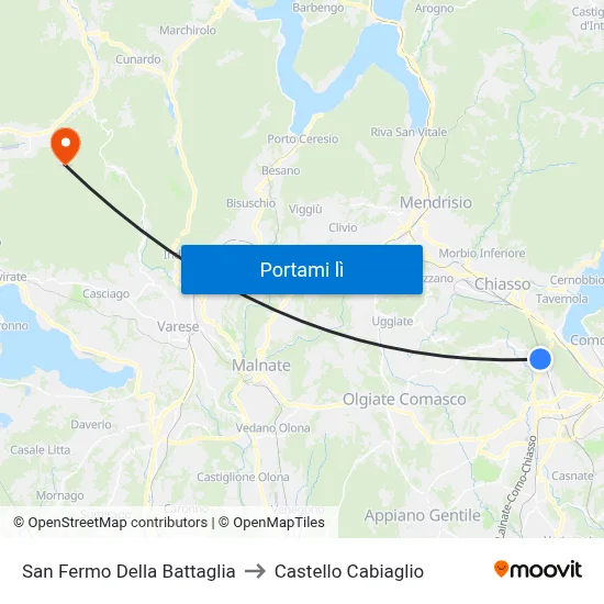 San Fermo Della Battaglia to Castello Cabiaglio map