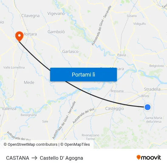 CASTANA to Castello D' Agogna map
