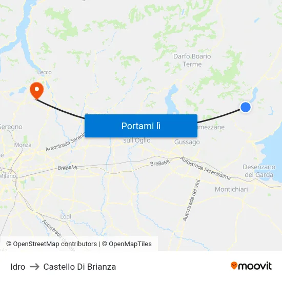 Idro to Castello Di Brianza map