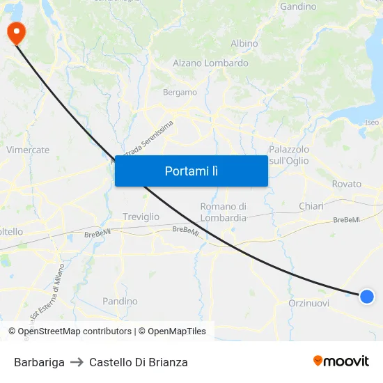 Barbariga to Castello Di Brianza map