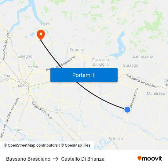 Bassano Bresciano to Castello Di Brianza map
