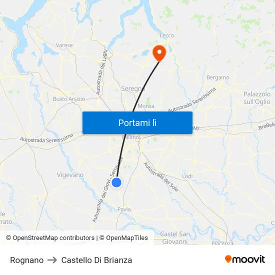 Rognano to Castello Di Brianza map