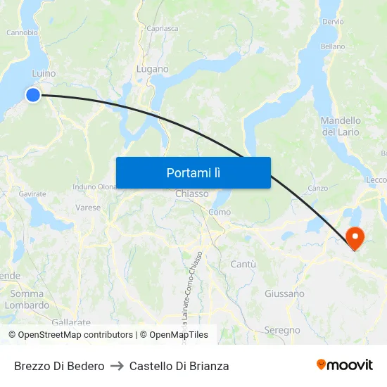 Brezzo Di Bedero to Castello Di Brianza map