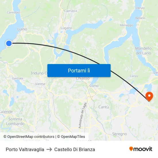 Porto Valtravaglia to Castello Di Brianza map