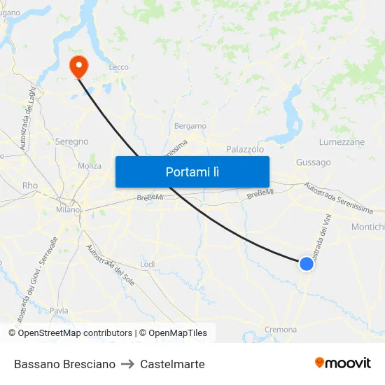Bassano Bresciano to Castelmarte map