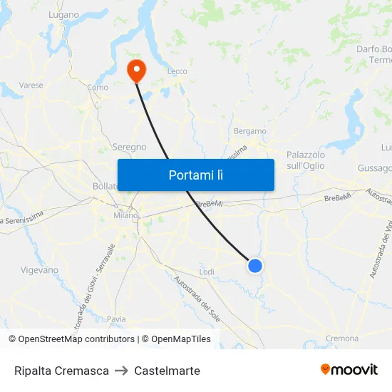 Ripalta Cremasca to Castelmarte map