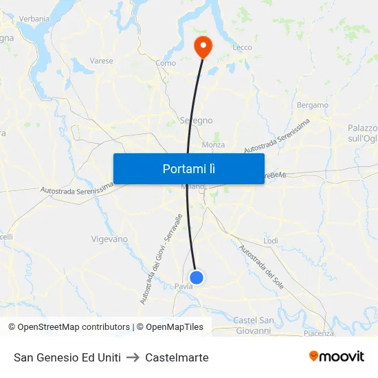 San Genesio Ed Uniti to Castelmarte map