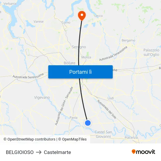 BELGIOIOSO to Castelmarte map