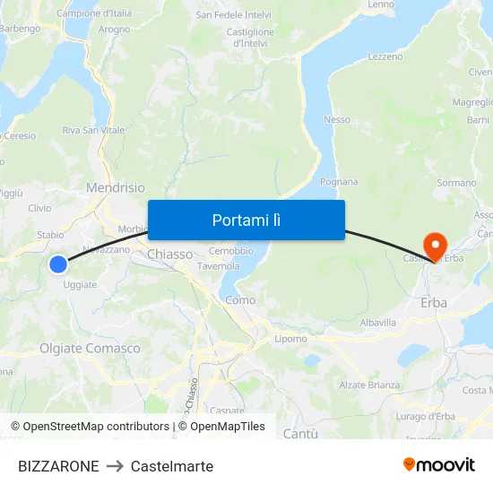 BIZZARONE to Castelmarte map