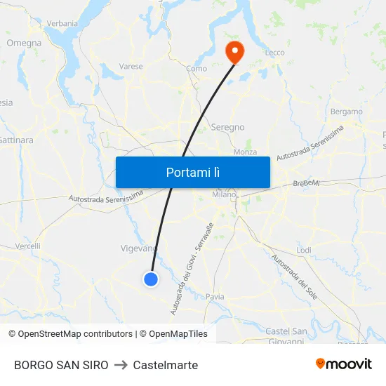 BORGO SAN SIRO to Castelmarte map
