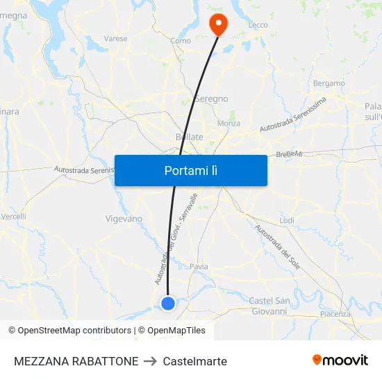 MEZZANA RABATTONE to Castelmarte map