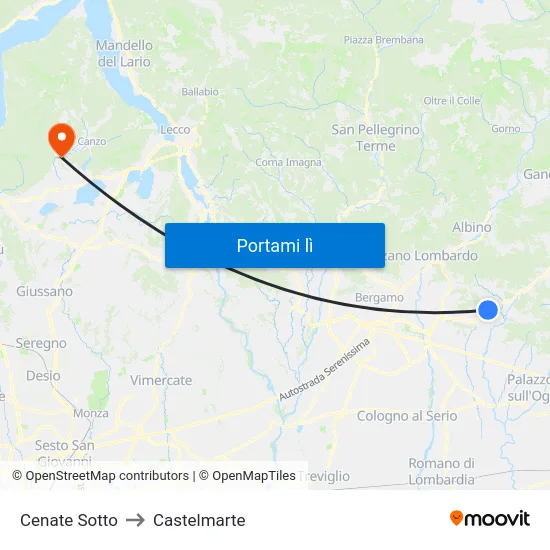 Cenate Sotto to Castelmarte map