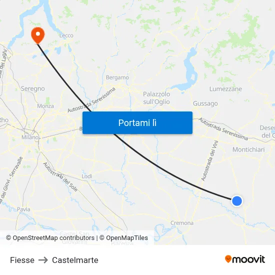 Fiesse to Castelmarte map