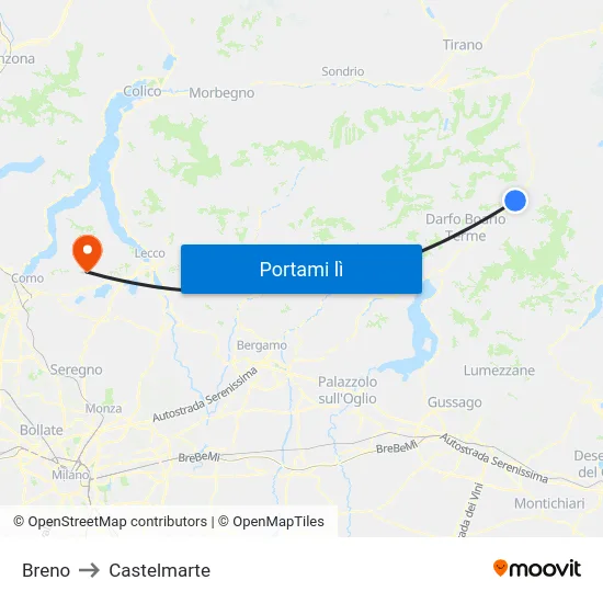 Breno to Castelmarte map