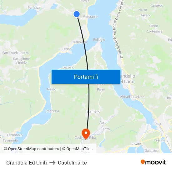 Grandola Ed Uniti to Castelmarte map