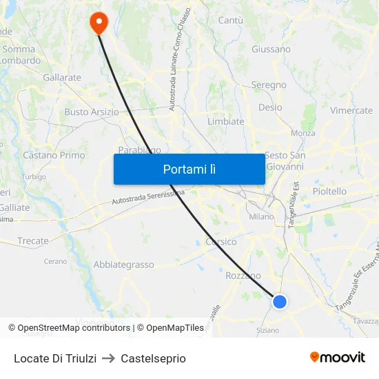 Locate Di Triulzi to Castelseprio map