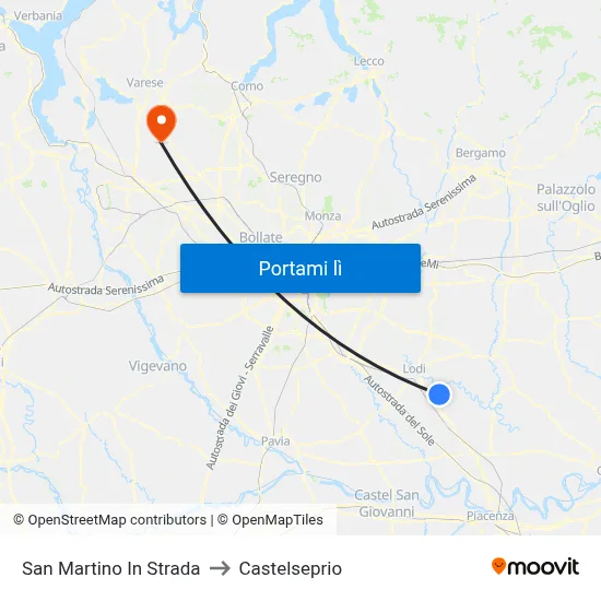 San Martino In Strada to Castelseprio map