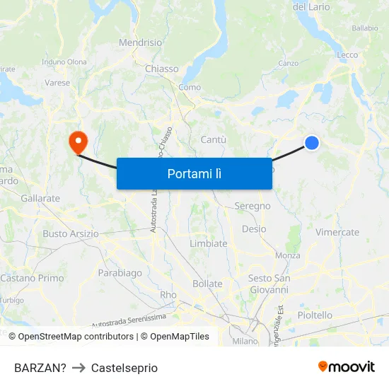 BARZAN? to Castelseprio map