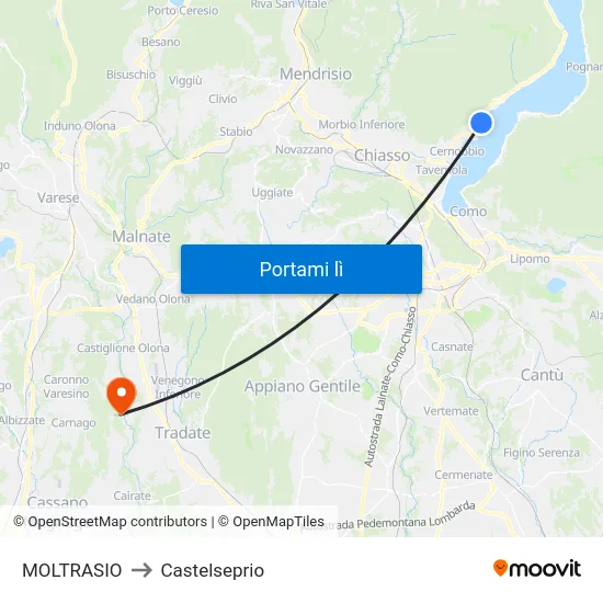 MOLTRASIO to Castelseprio map
