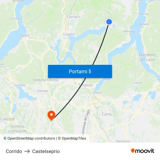 Corrido to Castelseprio map
