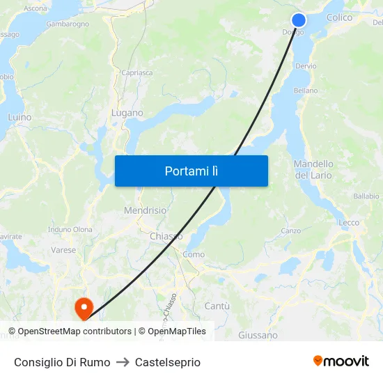 Consiglio Di Rumo to Castelseprio map