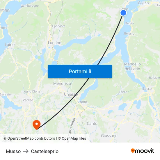 Musso to Castelseprio map