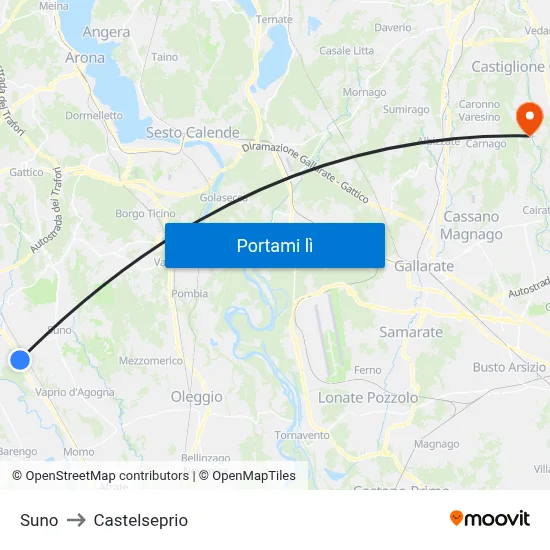 Suno to Castelseprio map