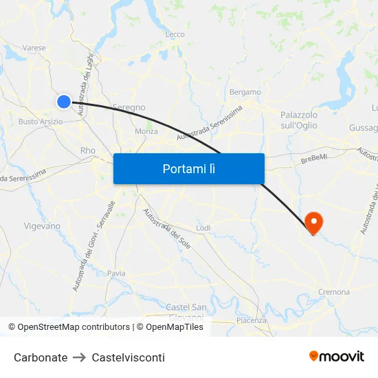 Carbonate to Castelvisconti map