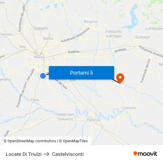 Locate Di Triulzi to Castelvisconti map