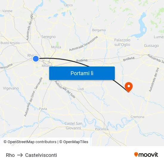 Rho to Castelvisconti map