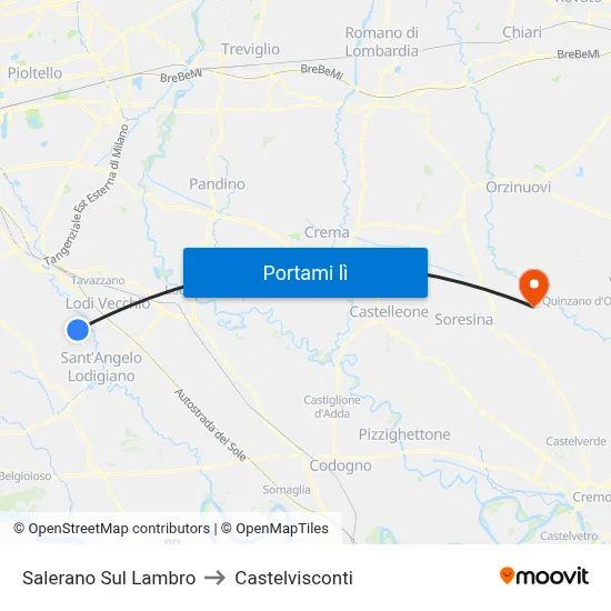 Salerano Sul Lambro to Castelvisconti map