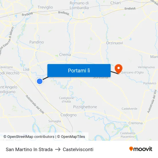 San Martino In Strada to Castelvisconti map