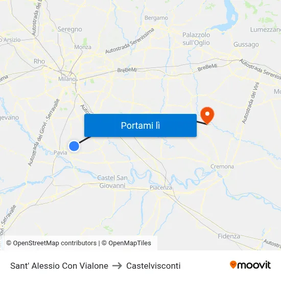 Sant' Alessio Con Vialone to Castelvisconti map