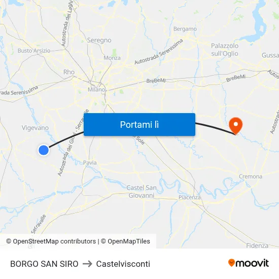 BORGO SAN SIRO to Castelvisconti map