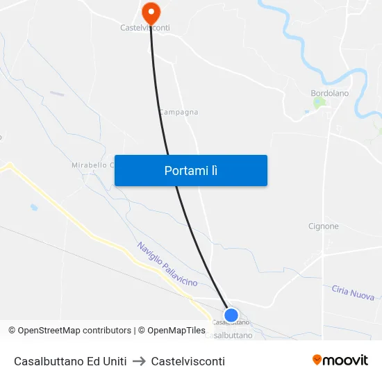 Casalbuttano Ed Uniti to Castelvisconti map