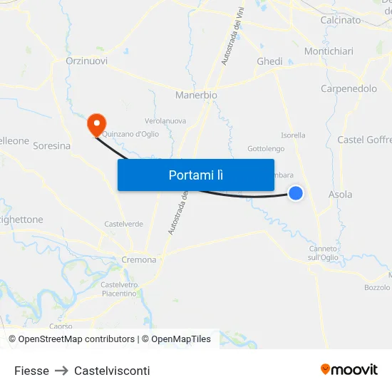 Fiesse to Castelvisconti map