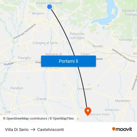 Villa Di Serio to Castelvisconti map