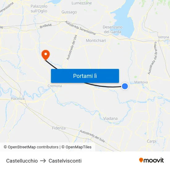 Castellucchio to Castelvisconti map