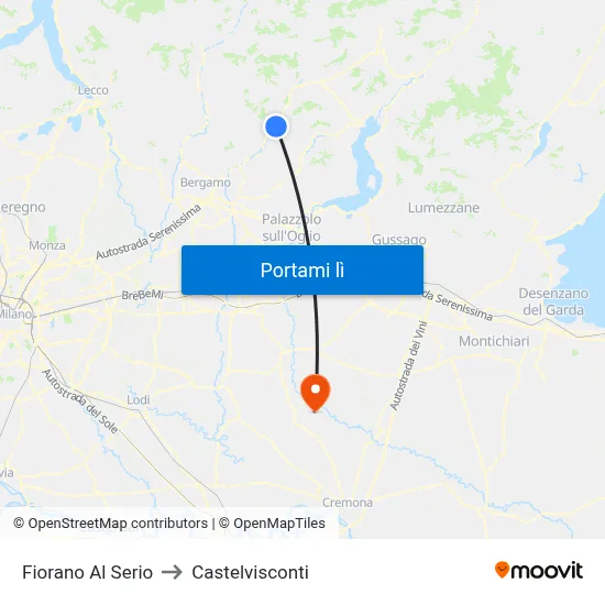 Fiorano Al Serio to Castelvisconti map