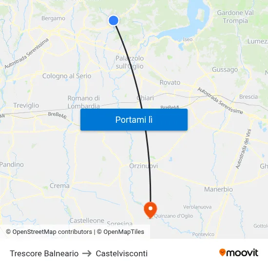 Trescore Balneario to Castelvisconti map