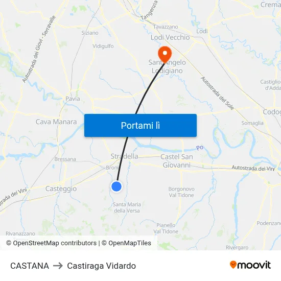 CASTANA to Castiraga Vidardo map