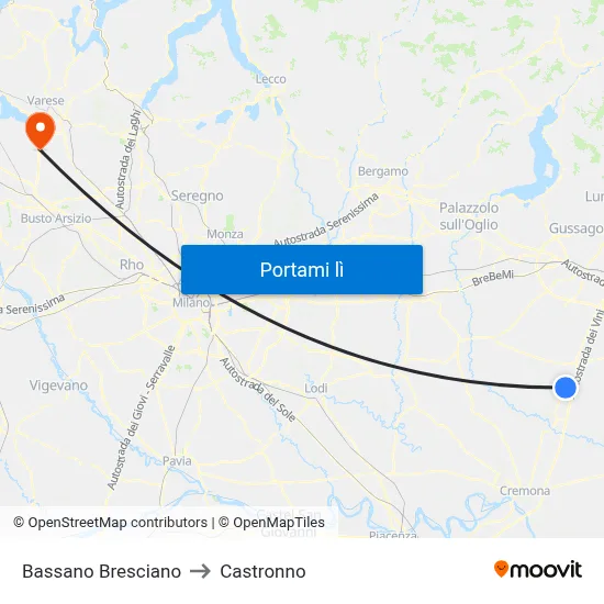 Bassano Bresciano to Castronno map