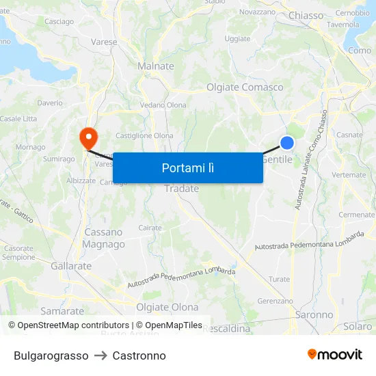 Bulgarograsso to Castronno map