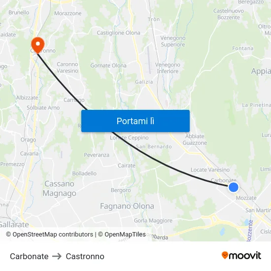 Carbonate to Castronno map