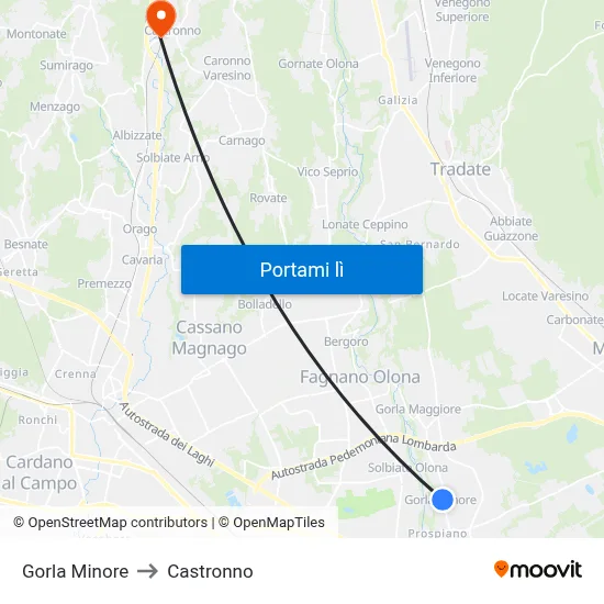 Gorla Minore to Castronno map
