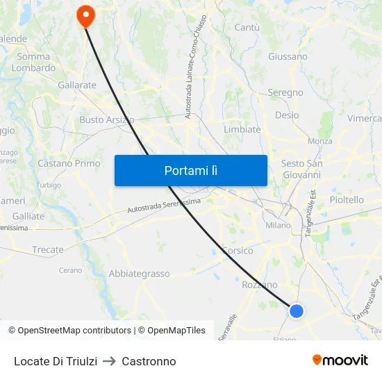 Locate Di Triulzi to Castronno map