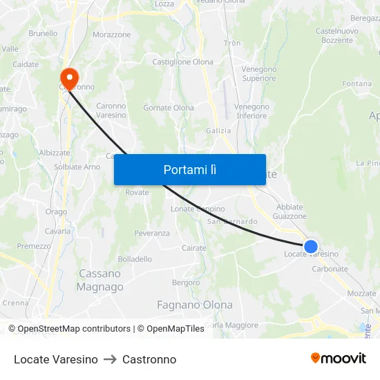 Locate Varesino to Castronno map
